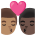 kiss, man, man, medium skin tone, dark skin tone